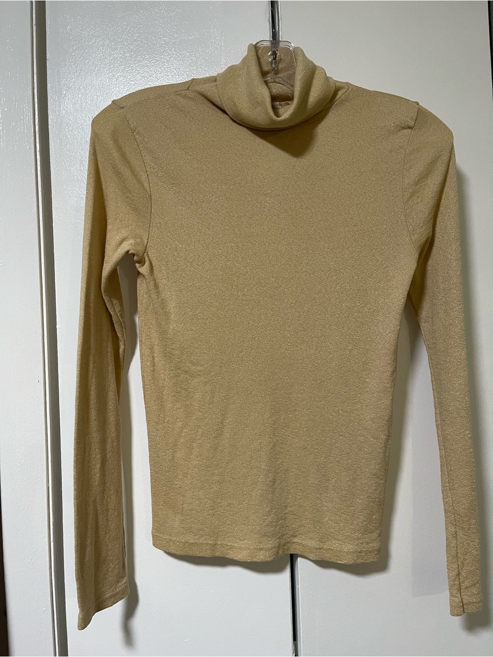 Michael Stars Women's Metallic Gold Turtleneck Sweater